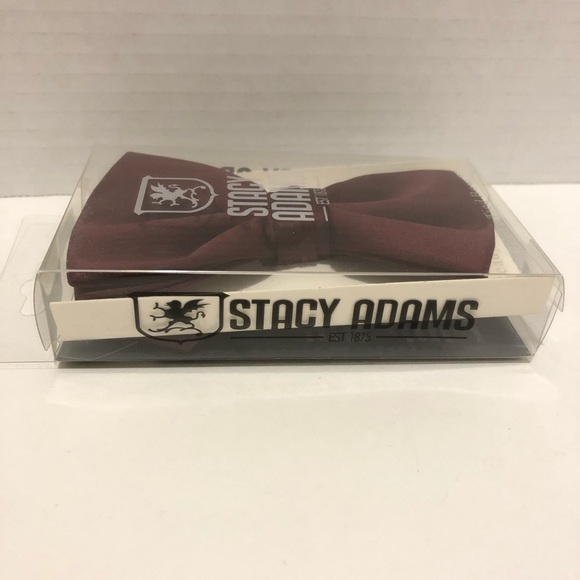 Burgundy Stacy Adams bow tie - Picture 3 of 4